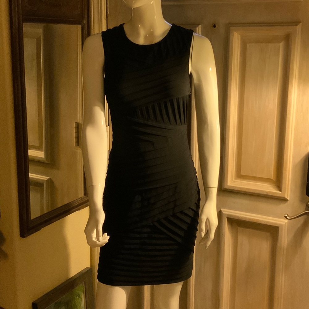 Calvin Klein Black Textured Mini Dress